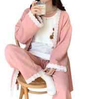 ensemble de pyjamas de grossesse et allaitement en coton épais