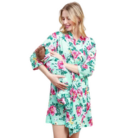 Pyjama de grossesse pour future maman à fleurs vertes