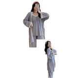 Ensemble de Pyjamas de Grossesse et Allaitement en Coton 100% dfklak gris foncé 