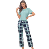 ensemble de pyjamas vert en coton super doux pour femmes.