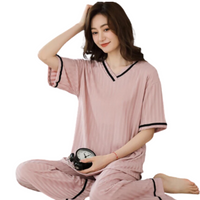 Ensemble de Pyjamas Élégants en Coton Tricoté d'Été pour Femmes : Confort et Style