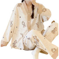 Ensemble de Pyjamas SUKAE blanc et vert pour Femmes