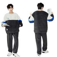 Ensemble de Pyjama Long noir en Velours pour Hommes : Parfait pour le Confort Hivernal