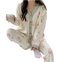 Ensemble de Pyjamas de Maternité et Allaitement en Coton  de couleur vert